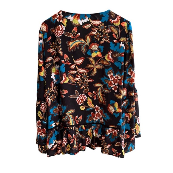 I.N.C International Concepts Women’s Blouse floral bell sleeve V-Neck 2X Peasant - Picture 10 of 12